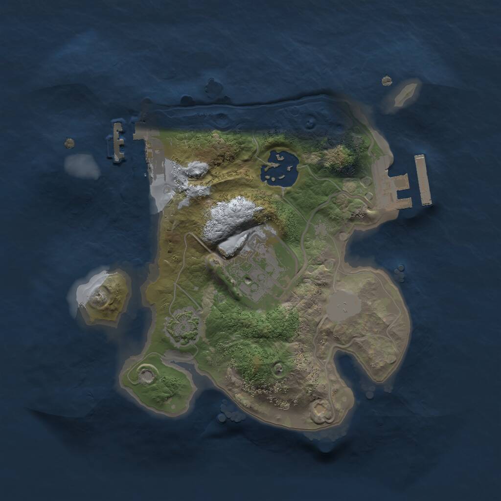 Rust Map: Procedural Map, Size: 2000, Seed: 140264221, 6 Monuments