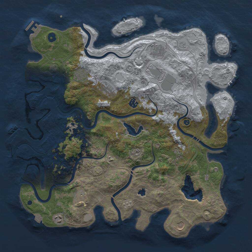 Rust Map: Procedural Map, Size: 4250, Seed: 573366, 16 Monuments