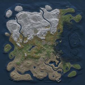 Thumbnail Rust Map: Procedural Map, Size: 4500, Seed: 527962823, 17 Monuments