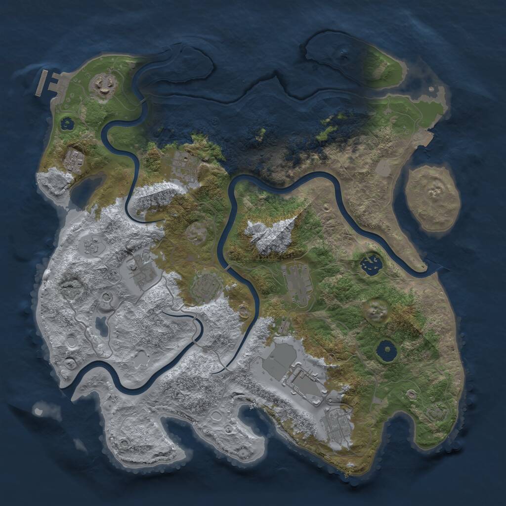 Rust Map: Procedural Map, Size: 3750, Seed: 761713477, 14 Monuments