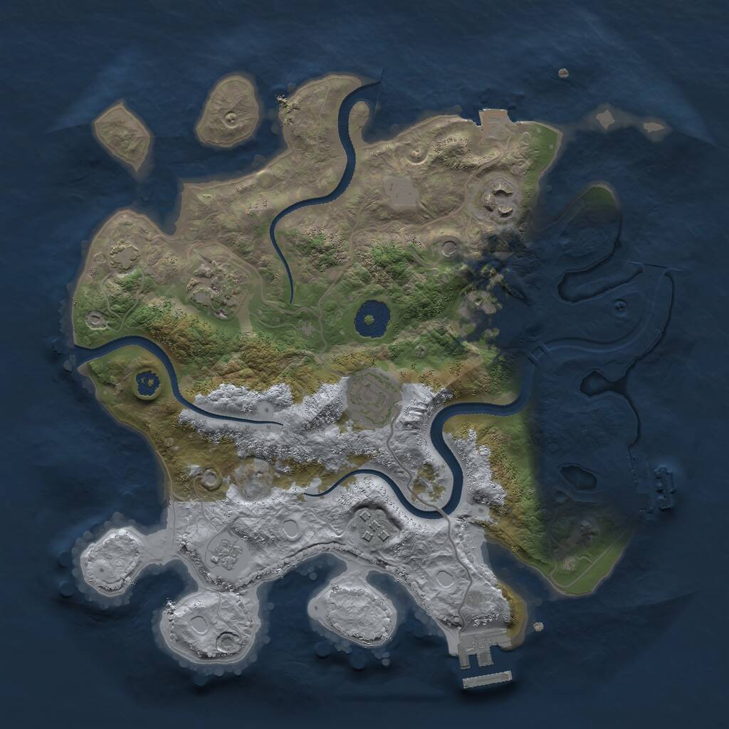 Rust Map: Procedural Map, Size: 3000, Seed: 366278157, 11 Monuments