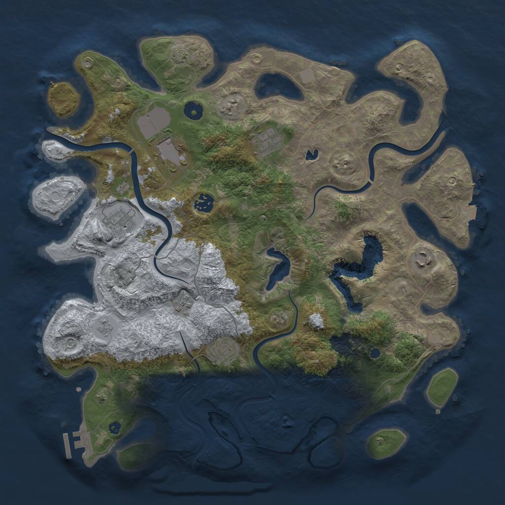 Rust Map: Procedural Map, Size: 4000, Seed: 201571, 12 Monuments