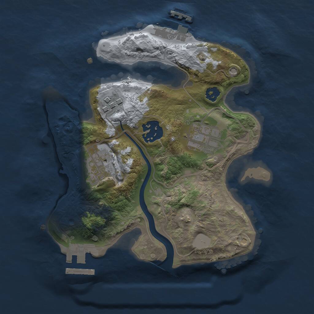Rust Map: Procedural Map, Size: 2200, Seed: 840684851, 7 Monuments