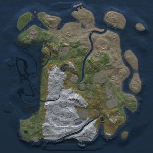 Thumbnail Rust Map: Procedural Map, Size: 3500, Seed: 958344659, 14 Monuments