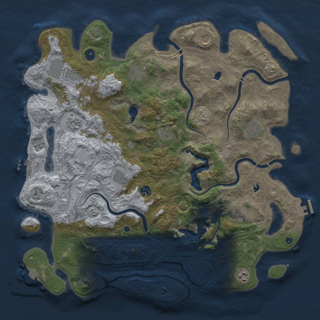 Rust Map: Procedural Map, Size: 4500, Seed: 1658981121, 17 Monuments