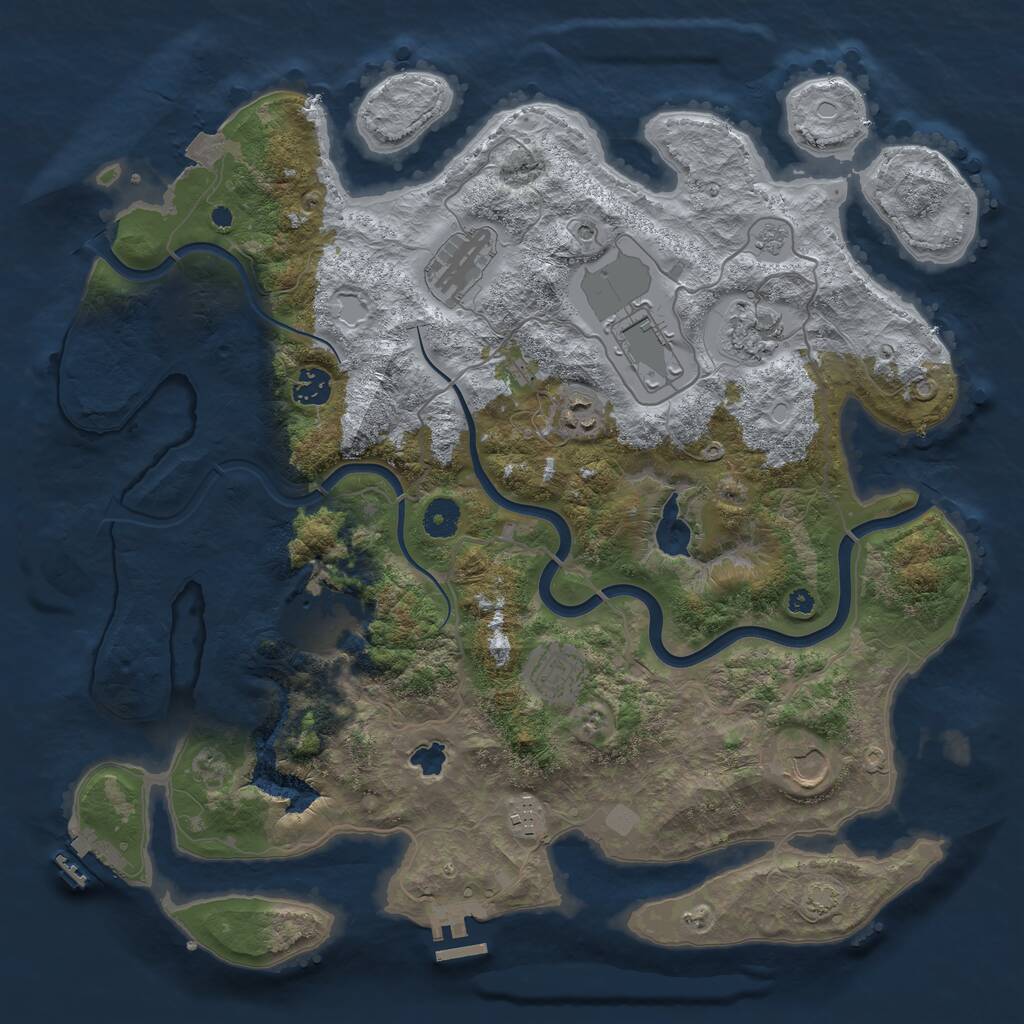 Rust Map: Procedural Map, Size: 4000, Seed: 422092199, 15 Monuments