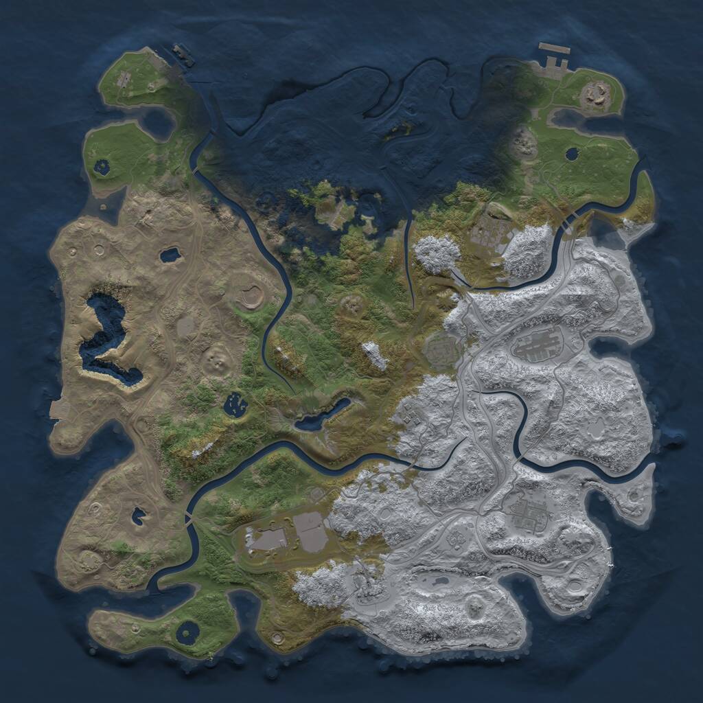 Rust Map: Procedural Map, Size: 4500, Seed: 217206979, 16 Monuments