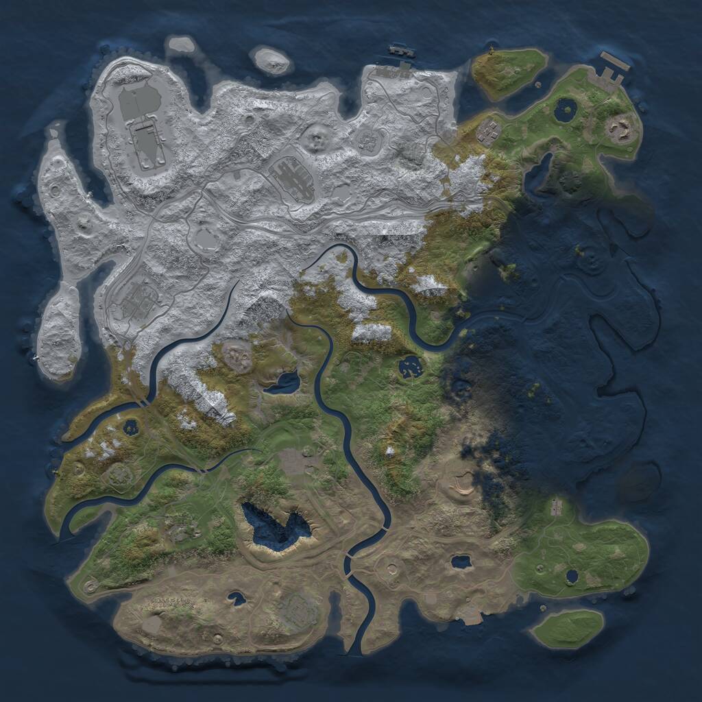 Rust Map: Procedural Map, Size: 4500, Seed: 1555720411, 17 Monuments