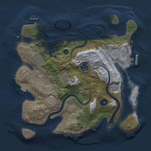 Thumbnail Rust Map: Procedural Map, Size: 3000, Seed: 2032267854, 10 Monuments