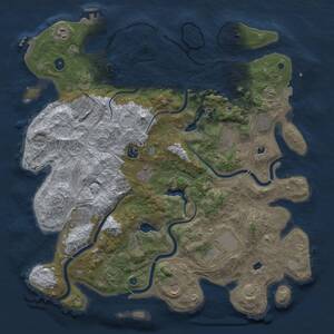 Thumbnail Rust Map: Procedural Map, Size: 4500, Seed: 1954414357, 17 Monuments