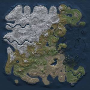 Thumbnail Rust Map: Procedural Map, Size: 4750, Seed: 58299000, 17 Monuments