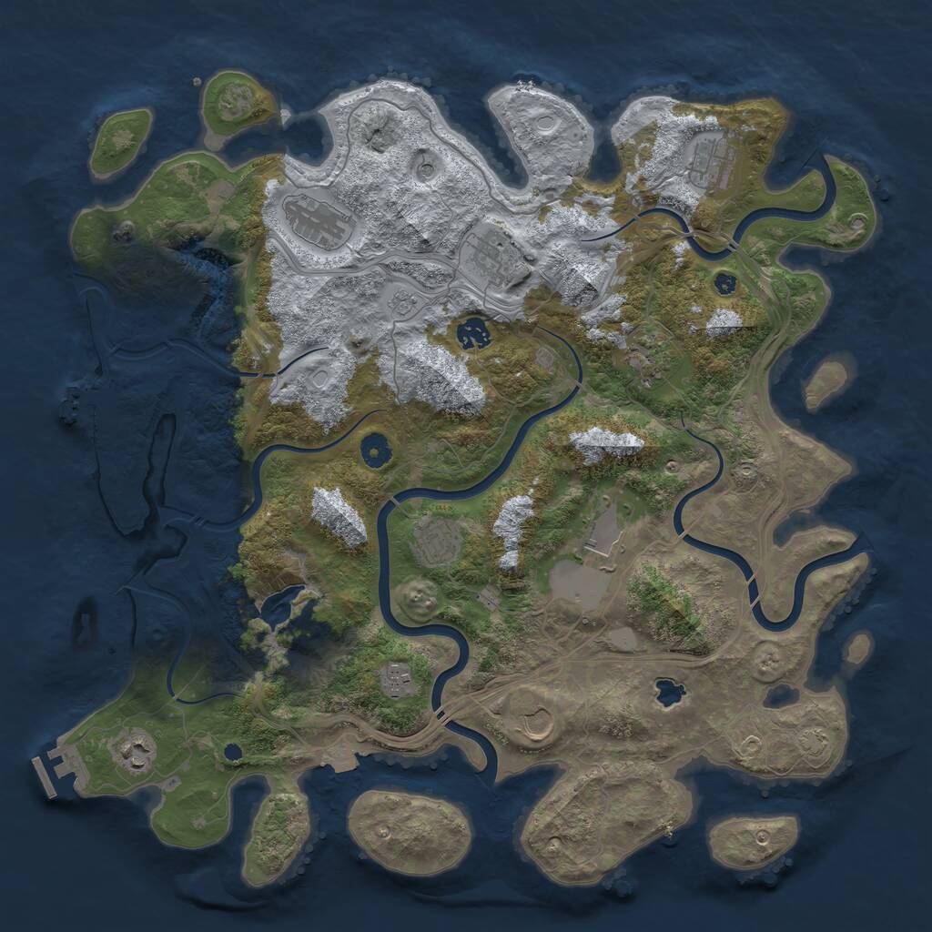 Rust Map: Procedural Map, Size: 4300, Seed: 1677928763, 16 Monuments