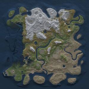 Thumbnail Rust Map: Procedural Map, Size: 4300, Seed: 1677928763, 16 Monuments