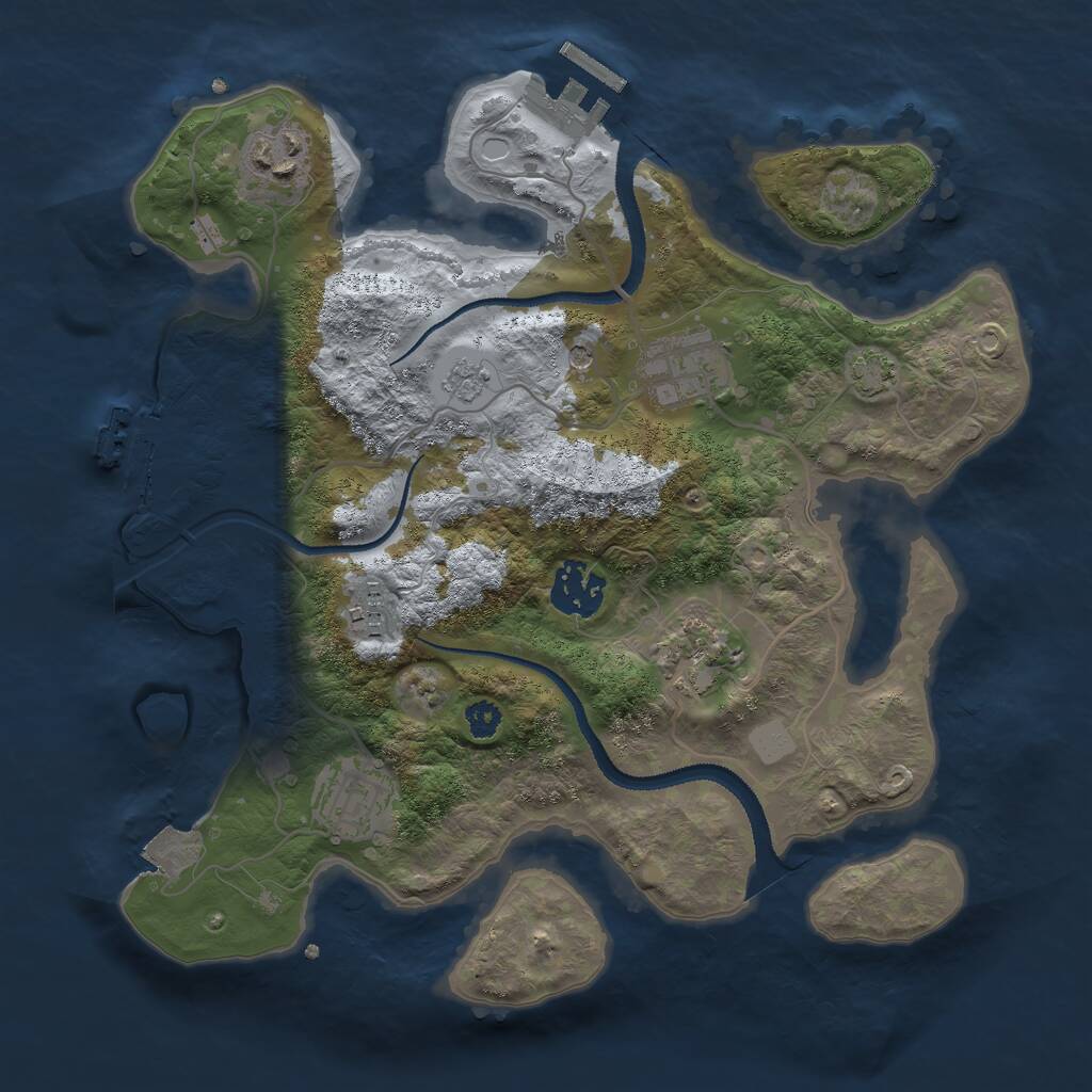 Rust Map: Procedural Map, Size: 3000, Seed: 89914, 12 Monuments