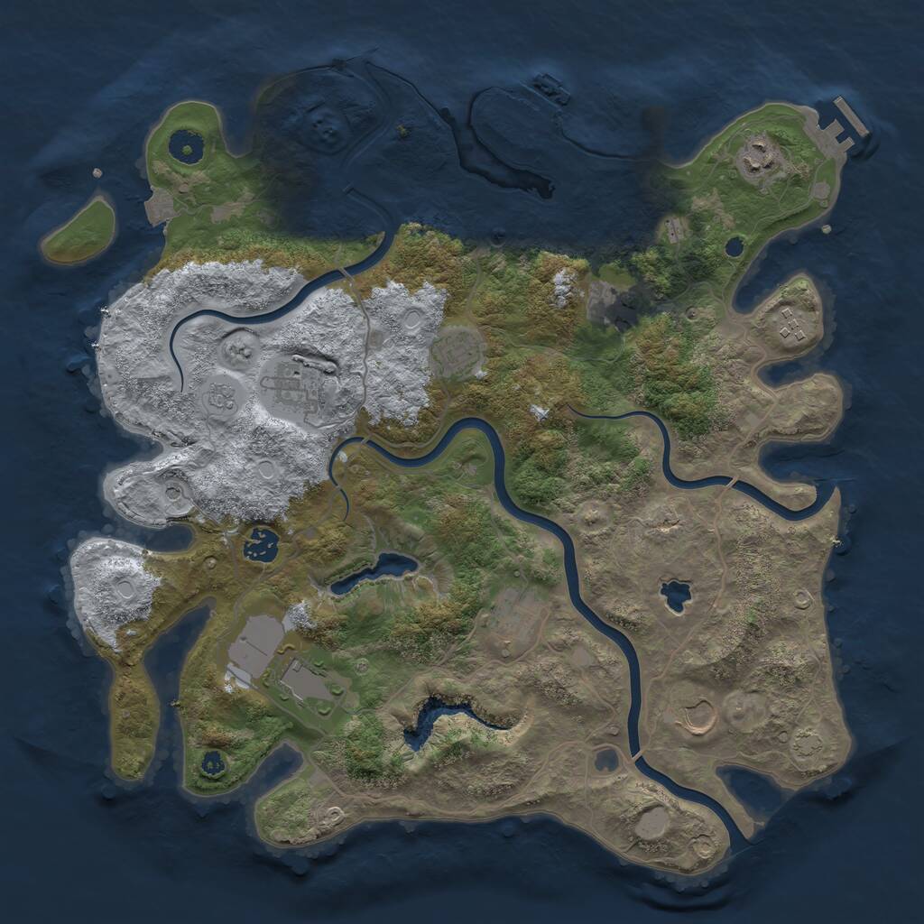 Rust Map: Procedural Map, Size: 4000, Seed: 930173766, 15 Monuments