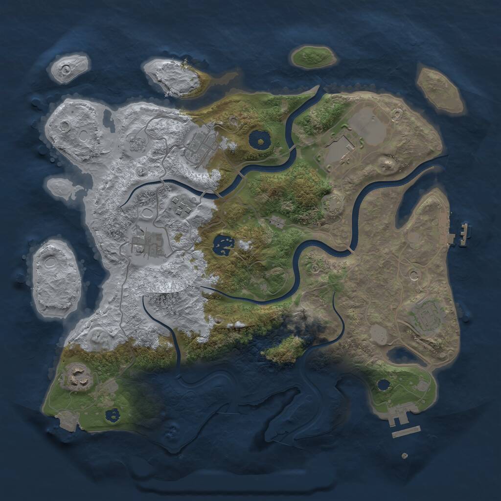 Rust Map: Procedural Map, Size: 3500, Seed: 168282484, 13 Monuments
