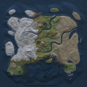 Thumbnail Rust Map: Procedural Map, Size: 3500, Seed: 168282484, 13 Monuments