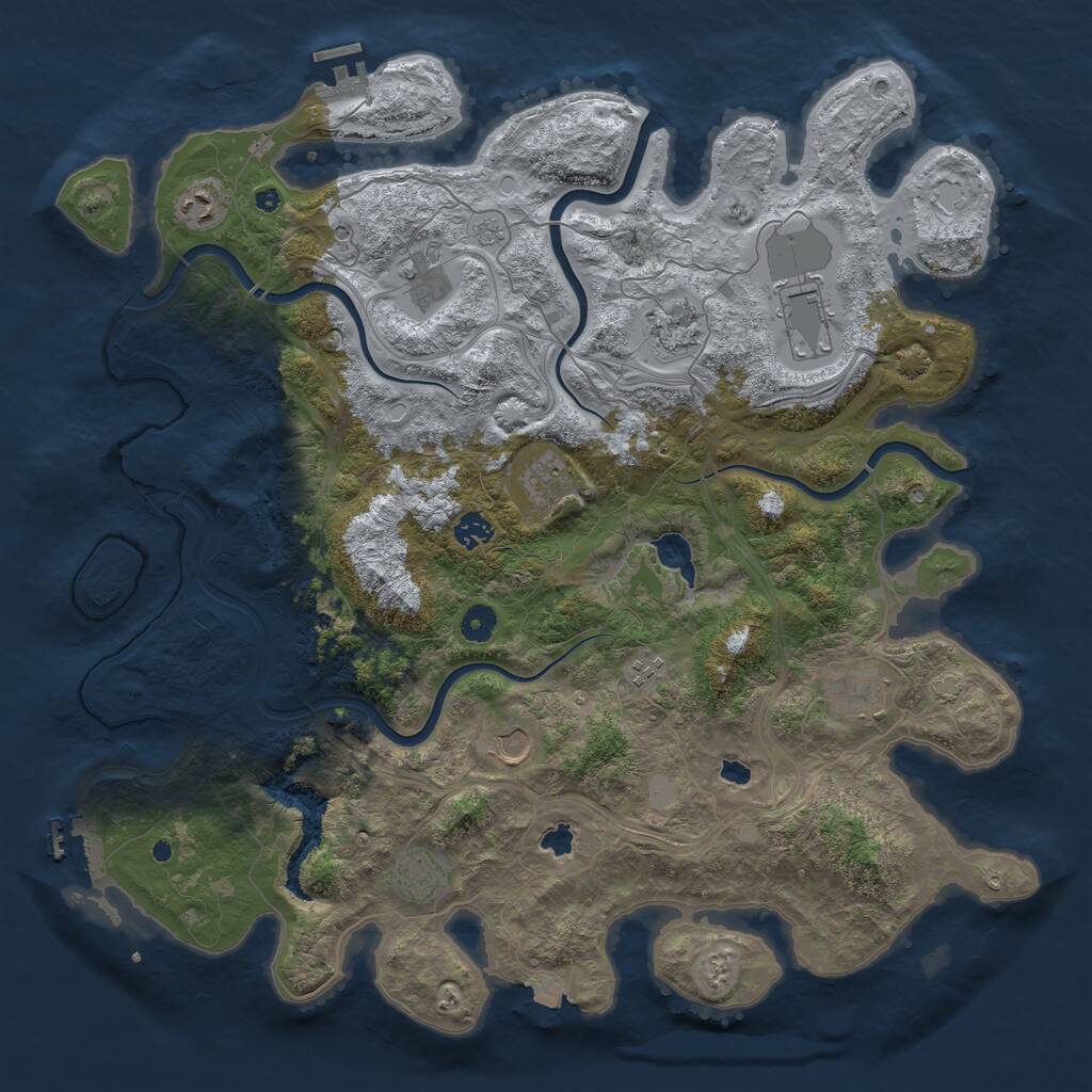 Rust Map: Procedural Map, Size: 4500, Seed: 8762, 16 Monuments