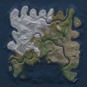 Thumbnail Rust Map: Procedural Map, Size: 3700, Seed: 1965738211, 14 Monuments