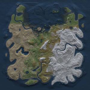 Thumbnail Rust Map: Procedural Map, Size: 4500, Seed: 1302402638, 15 Monuments
