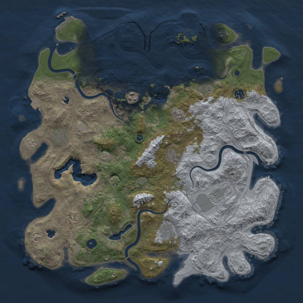 Rust Map: Procedural Map, Size: 4500, Seed: 1302402638, 15 Monuments