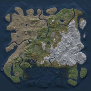 Thumbnail Rust Map: Procedural Map, Size: 4800, Seed: 896171747, 17 Monuments