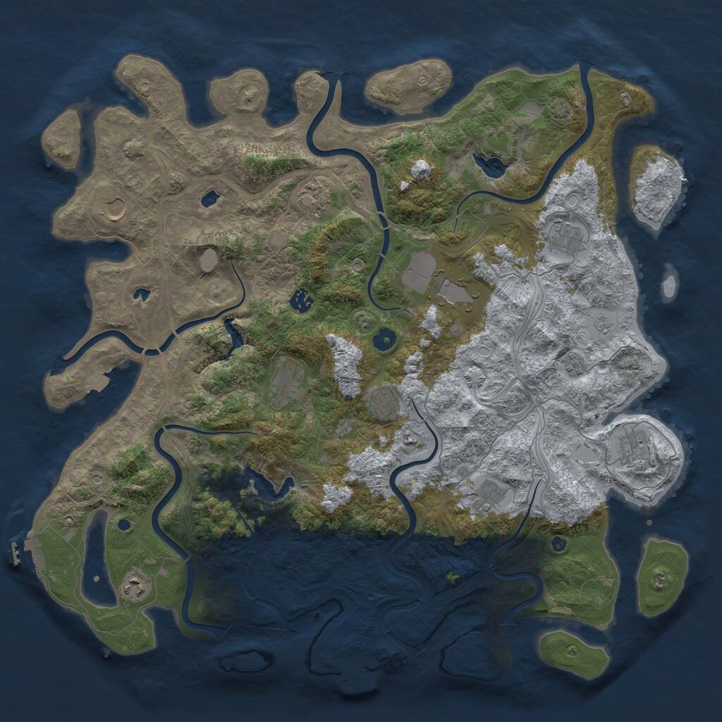 Rust Map: Procedural Map, Size: 4800, Seed: 896171747, 17 Monuments