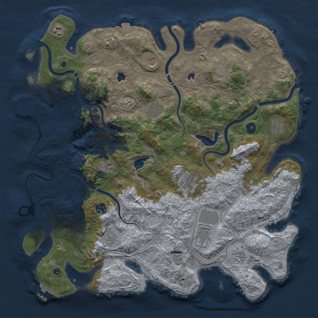 Rust Map: Procedural Map, Size: 4500, Seed: 9876533, 17 Monuments
