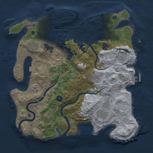 Thumbnail Rust Map: Procedural Map, Size: 3700, Seed: 64222034, 15 Monuments