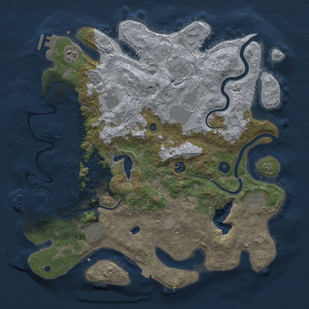 Rust Map: Procedural Map, Size: 4000, Seed: 8957694, 15 Monuments