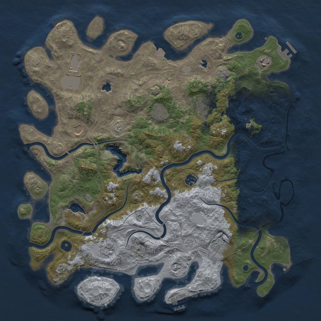 Rust Map: Procedural Map, Size: 4500, Seed: 187366393, 15 Monuments