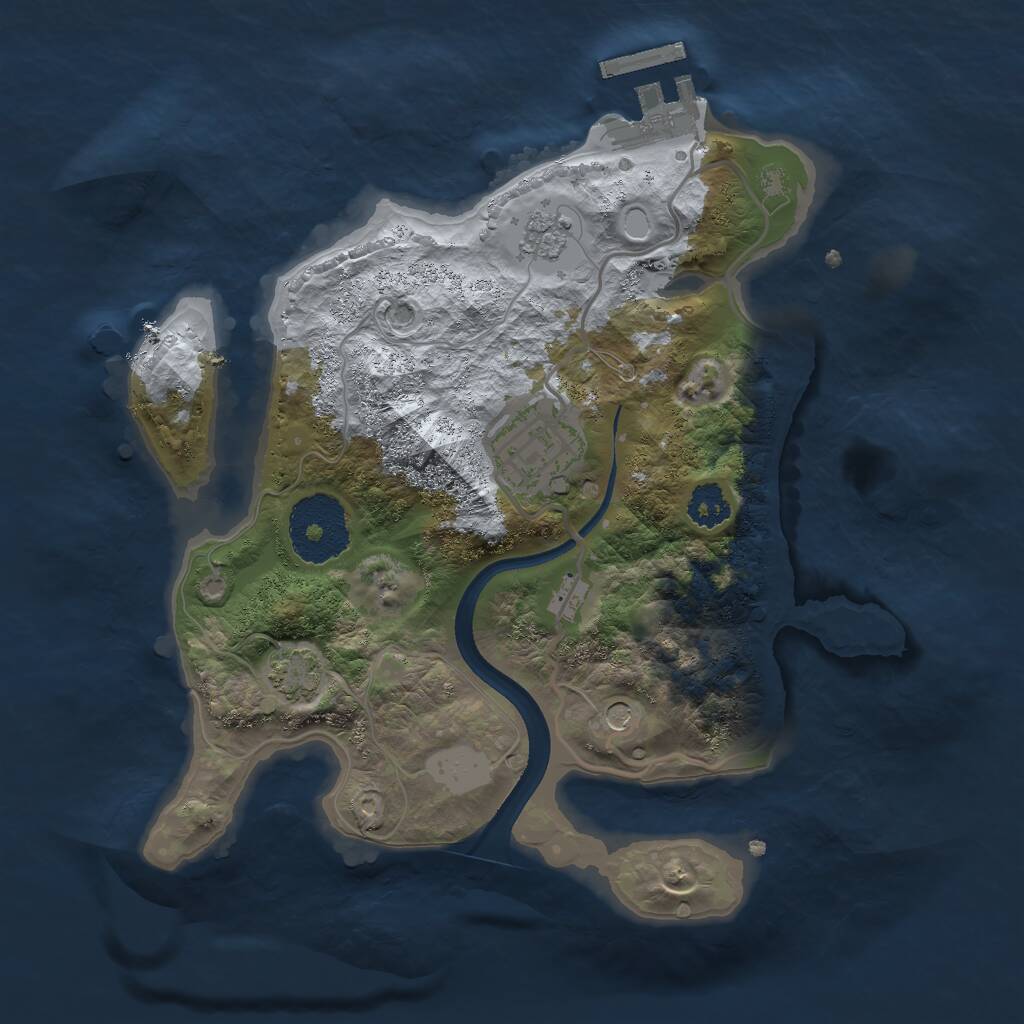 Rust Map: Procedural Map, Size: 2400, Seed: 1693292903, 6 Monuments