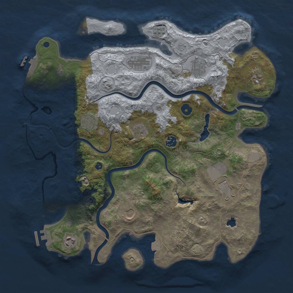 Rust Map: Procedural Map, Size: 4000, Seed: 1119241922, 16 Monuments