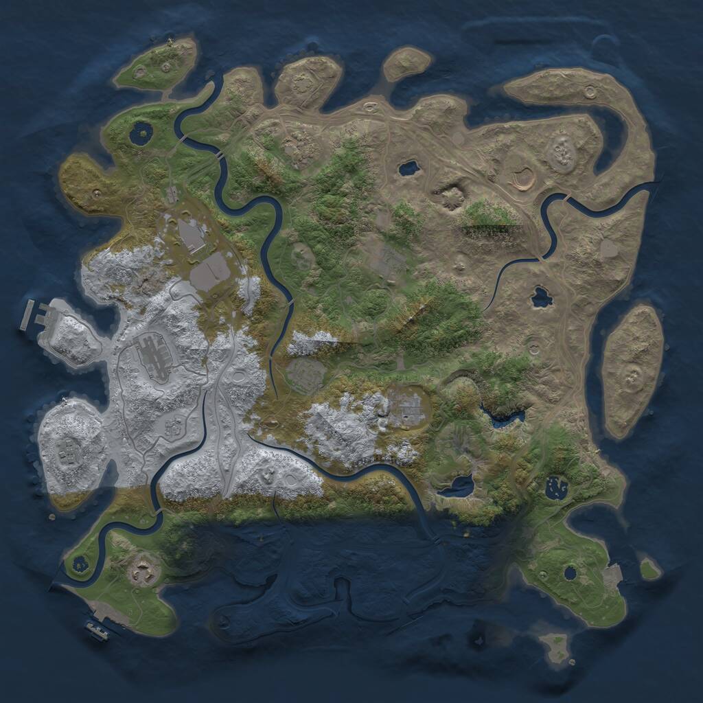 Rust Map: Procedural Map, Size: 4500, Seed: 1520839841, 16 Monuments