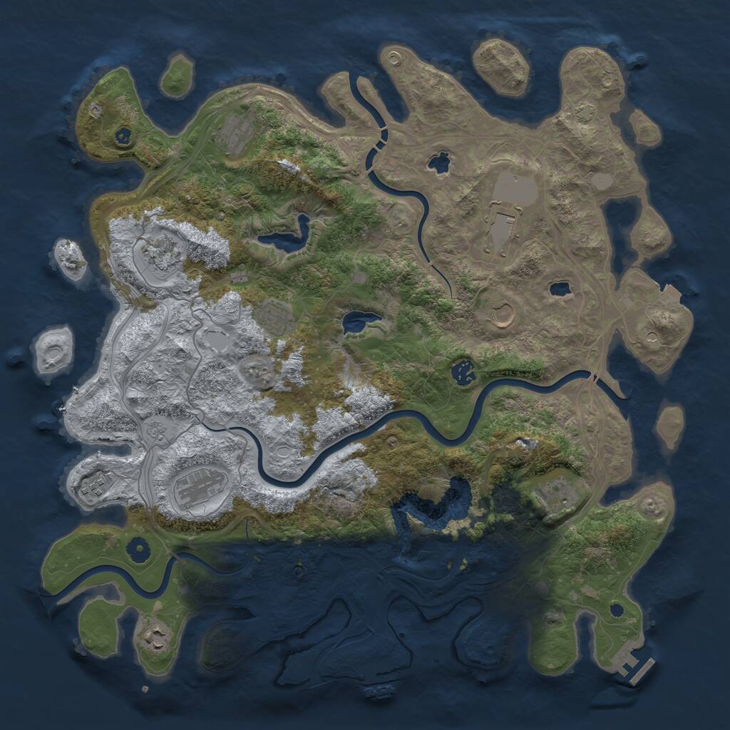 Rust Map: Procedural Map, Size: 4500, Seed: 1985215038, 16 Monuments