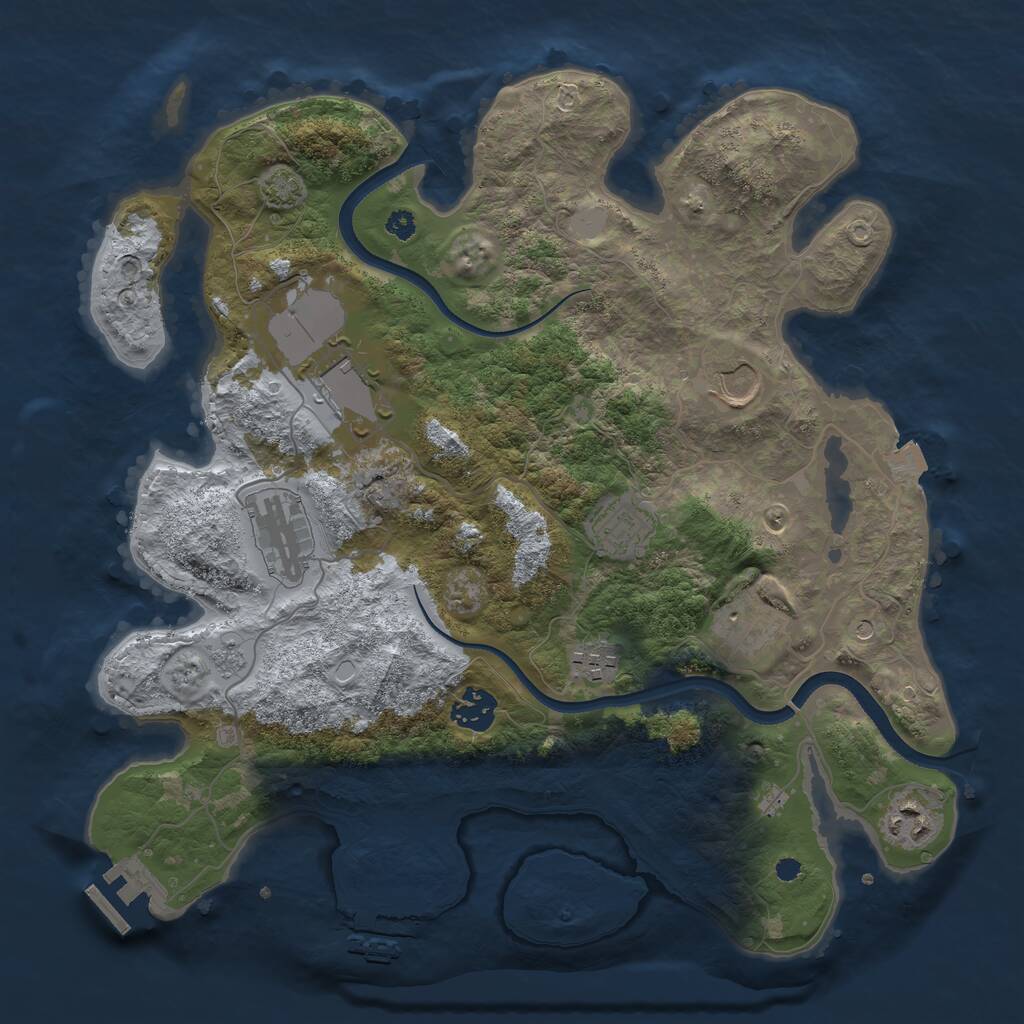 Rust Map: Procedural Map, Size: 3500, Seed: 4062026, 14 Monuments