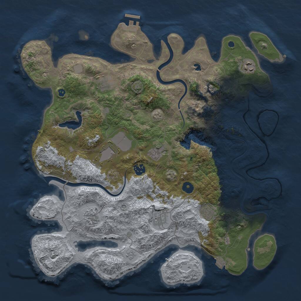 Rust Map: Procedural Map, Size: 4000, Seed: 2131560438, 14 Monuments