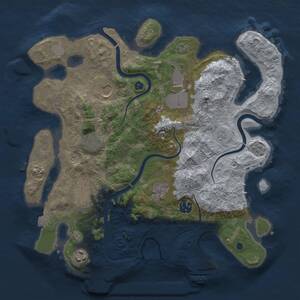 Thumbnail Rust Map: Procedural Map, Size: 3500, Seed: 864381, 14 Monuments