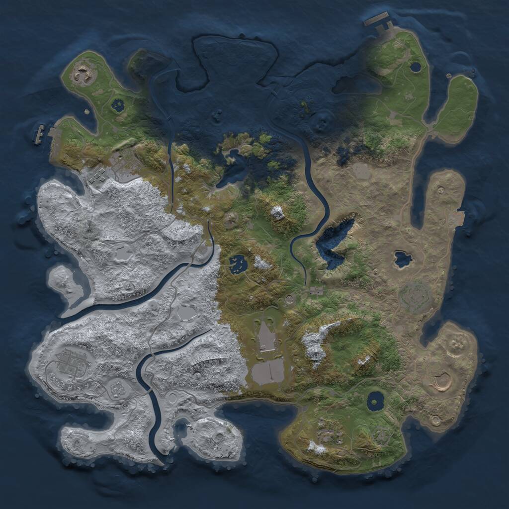 Rust Map: Procedural Map, Size: 4000, Seed: 6675, 15 Monuments