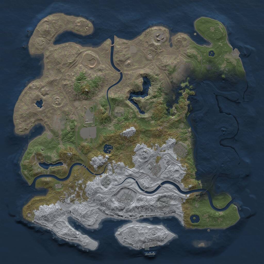 Rust Map: Procedural Map, Size: 4250, Seed: 527704551, 17 Monuments