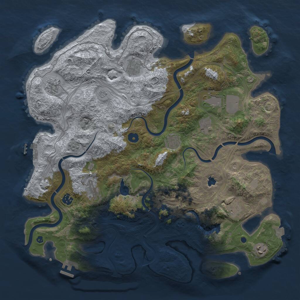 Rust Map: Procedural Map, Size: 4300, Seed: 1323338278, 16 Monuments