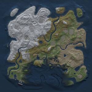 Thumbnail Rust Map: Procedural Map, Size: 4300, Seed: 1323338278, 16 Monuments