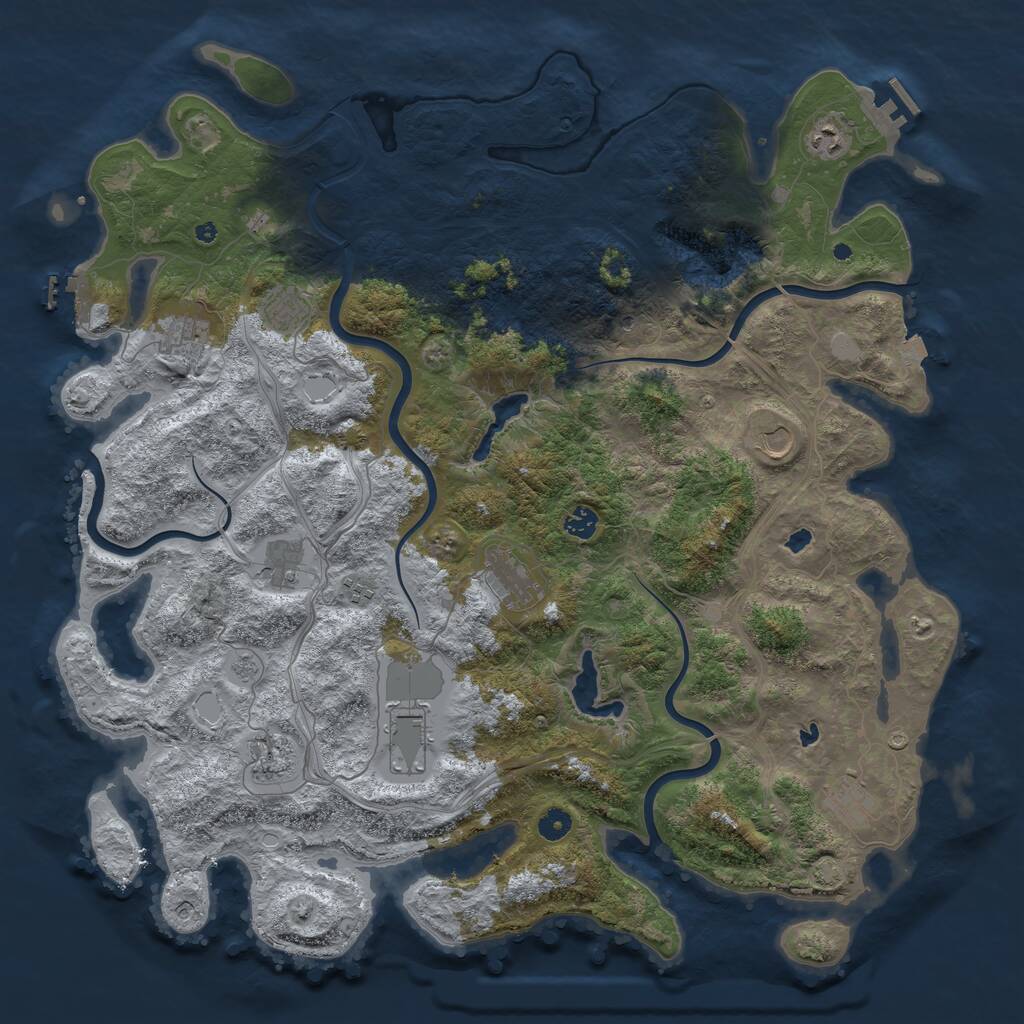 Rust Map: Procedural Map, Size: 4800, Seed: 71575, 17 Monuments
