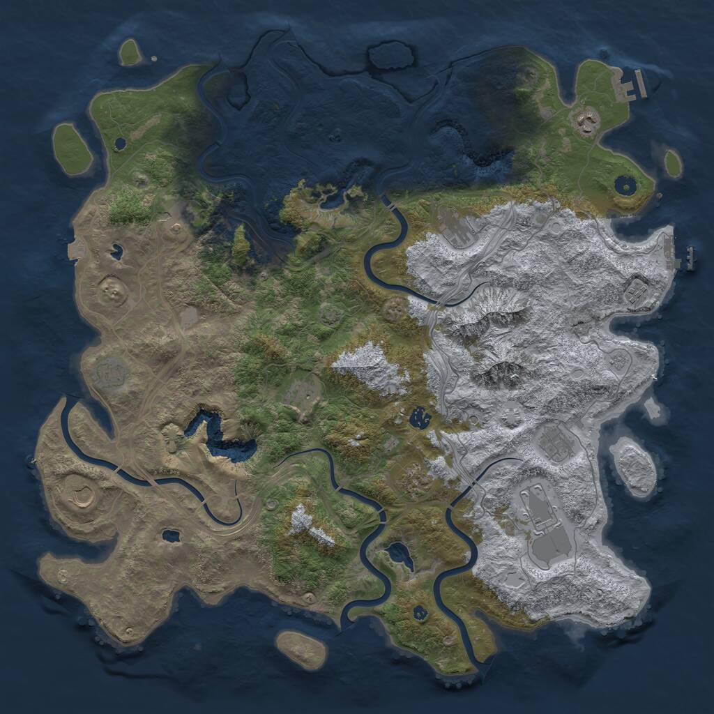 Rust Map: Procedural Map, Size: 5000, Seed: 85779528, 17 Monuments