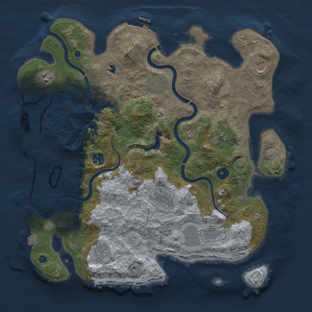 Rust Map: Procedural Map, Size: 4000, Seed: 1406833028, 15 Monuments