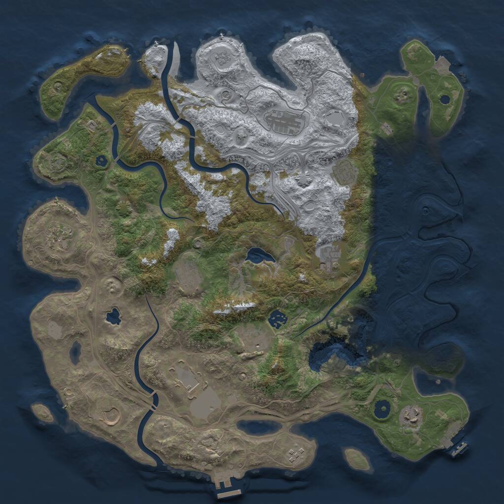 Rust Map: Procedural Map, Size: 4250, Seed: 1515874958, 17 Monuments