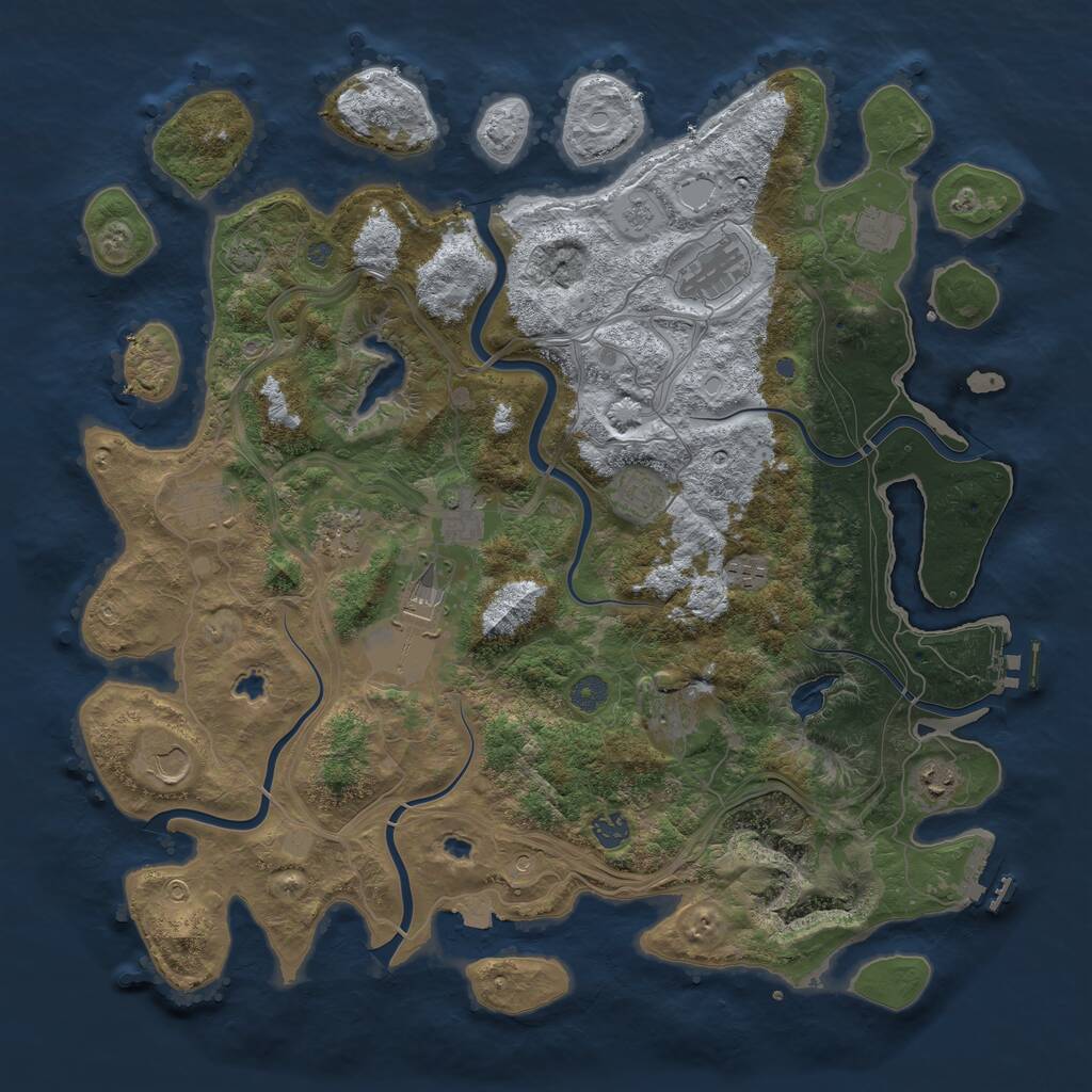 Rust Map: Procedural Map, Size: 4500, Seed: 1471348896, 19 Monuments