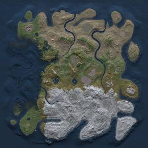 Thumbnail Rust Map: Procedural Map, Size: 3850, Seed: 631951799, 16 Monuments