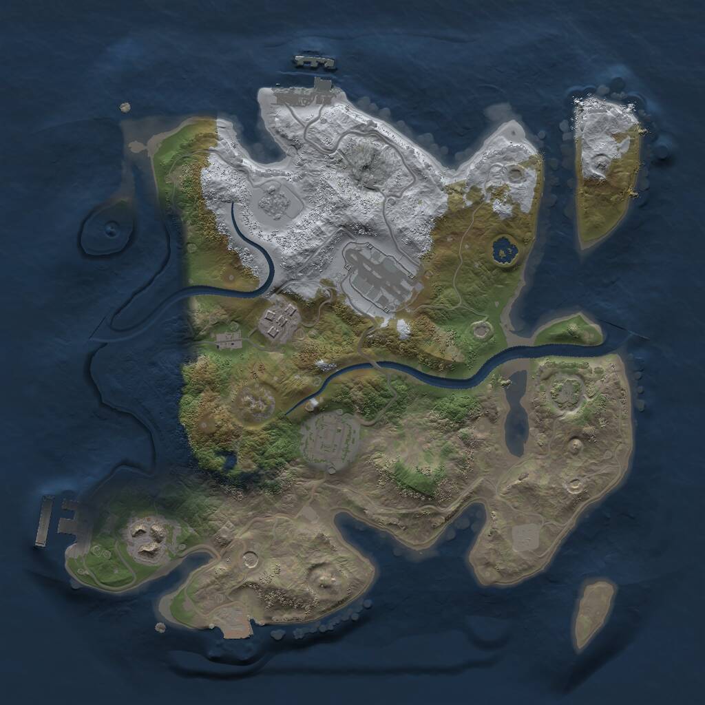 Rust Map: Procedural Map, Size: 2800, Seed: 837970815, 10 Monuments