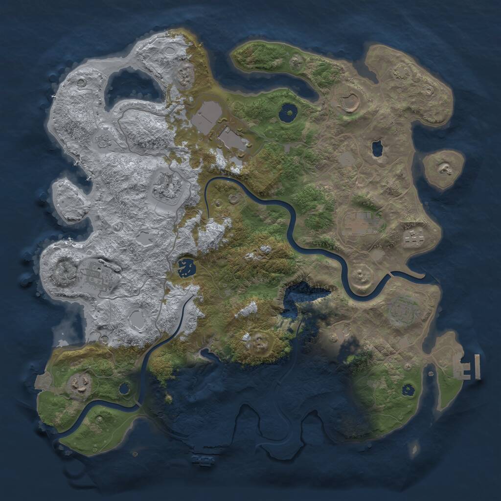 Rust Map: Procedural Map, Size: 4000, Seed: 406202699, 16 Monuments